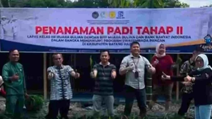 BPP Muara Bulian Dampingi Penanaman Padi Tahap II di Lapas, Dukung Swasembada Pangan Batanghari